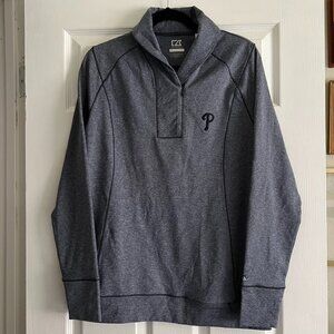 Cutter & Buck DryTec Shoreline Half Zip Pullover Phillies Blue Women's Size L